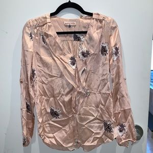 Rebecca Taylor pink floral silk shirt